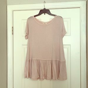 Pink ruffle top